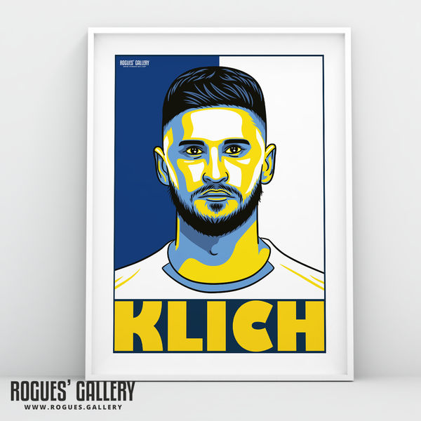Klich Leeds United FC midfielder A3 art print design
