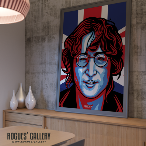 John Lennon Solo Imagine glasses modern art design Union Jack A0 huge print poster