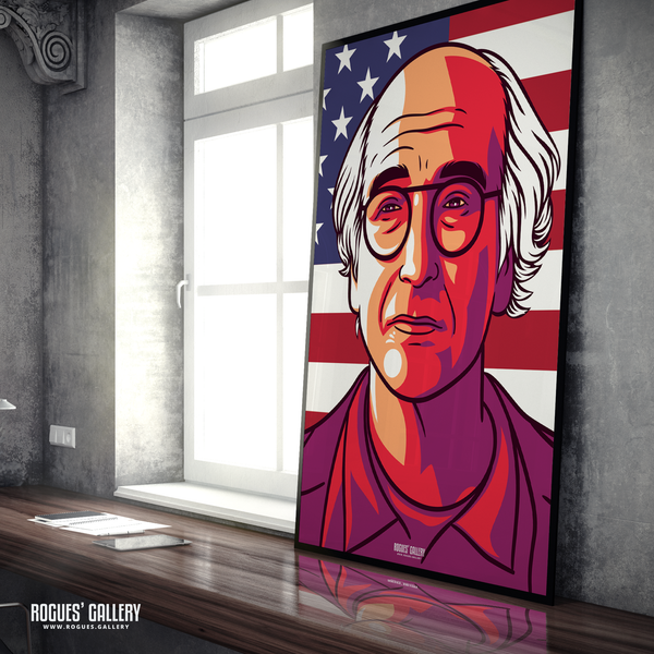 Larry David Curb Your Enthusiasm Stare large A0 Art print