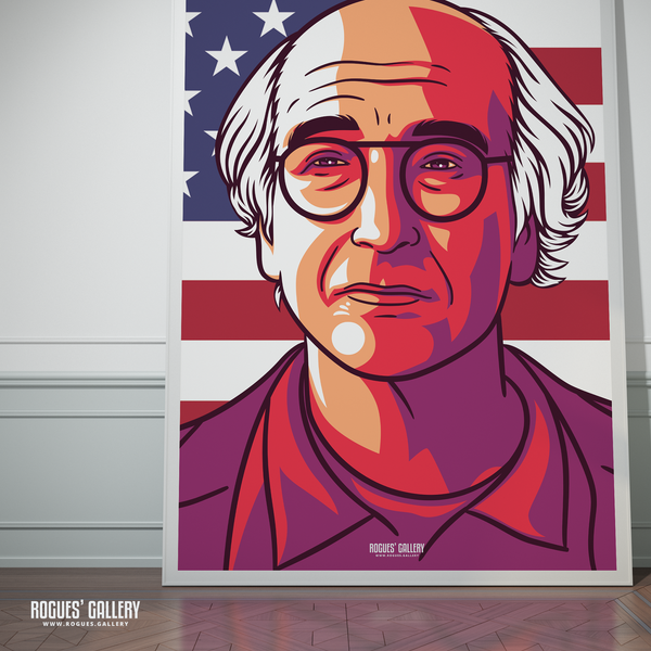 Larry David Curb Your Enthusiasm Stare huge poster signed autograph rare