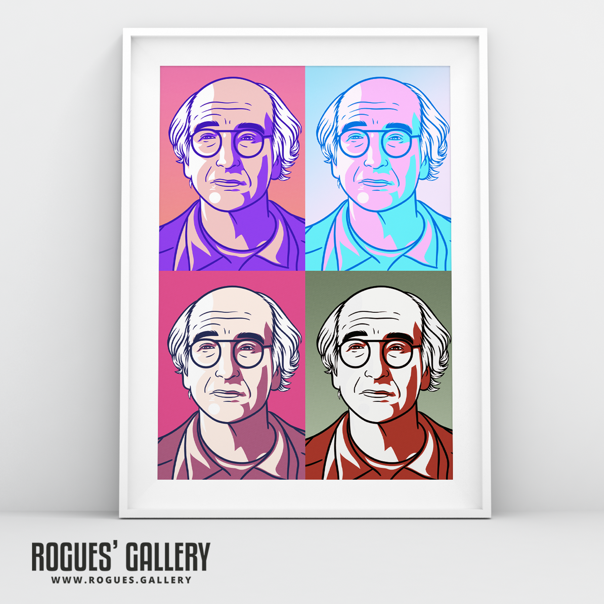 Larry David Curb Your Enthusiasm Stare A3 Muted Pop Art print