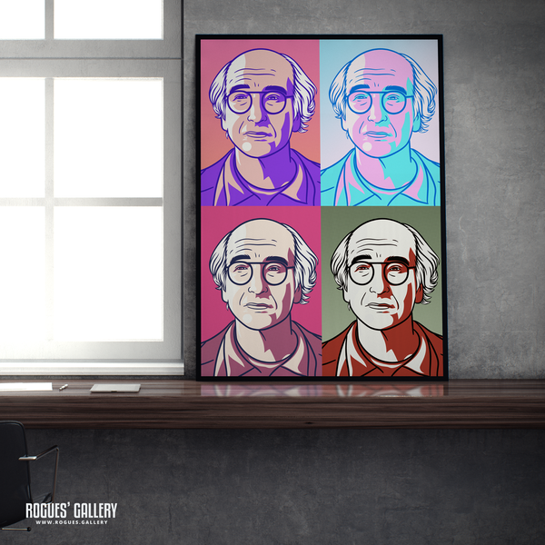 Larry David Curb Your Enthusiasm Stare A1 Muted Pop Art print