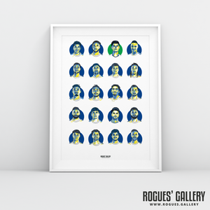 Leeds United FC 2020-2021 Squad Elland Road art design A3 print Premier League Bielsa