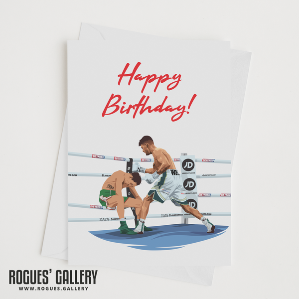 Leigh Wood boxing winner knockout KO Birthday card Nottingham