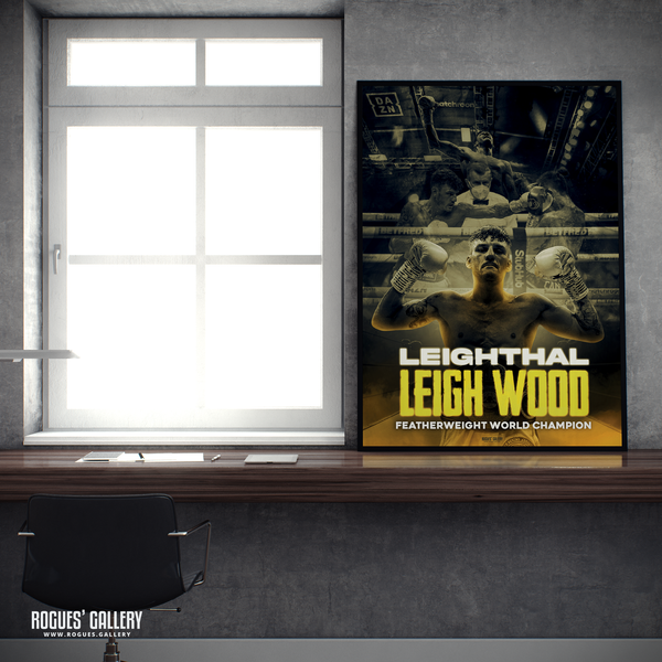 Leigh Wood Leighthal Boxer Featherweight World Champion Nottingham Can DAZN A2 print