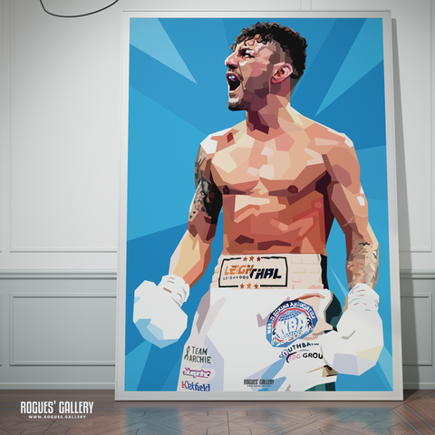 Leigh Wood poster signed memorabilia  Nottingham World Champion Featherweight Boxer Victorious