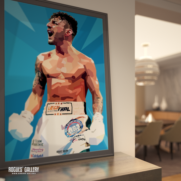 Leigh Wood KO knockout Conlan poster signed memorabilia  Nottingham World Champion Featherweight Boxer Victorious