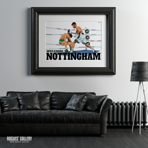 Leigh Wood knockout world Champion boxer A1 print Welcome to Nottingham Conlan 