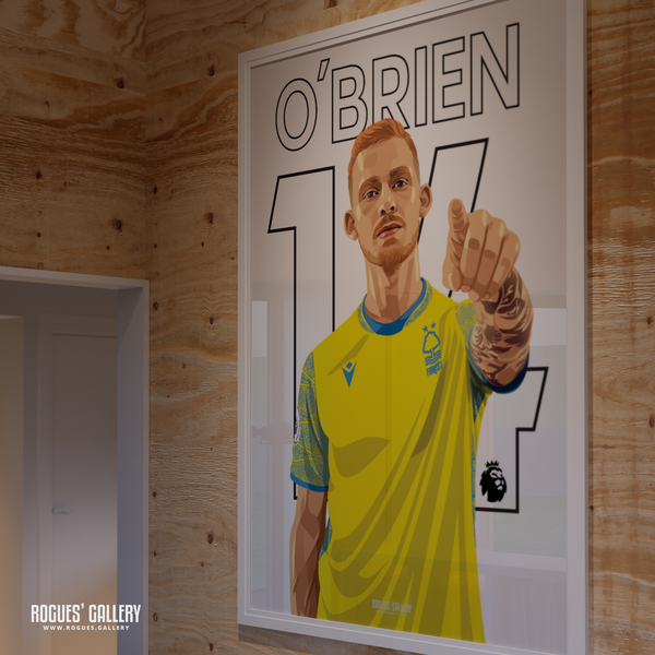Lewis O'Brien Nottingham Forest midfield A0 print City Ground