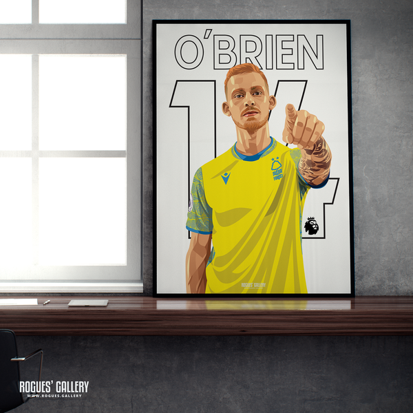 Lewis O'Brien Nottingham Forest midfield A2 print City Ground