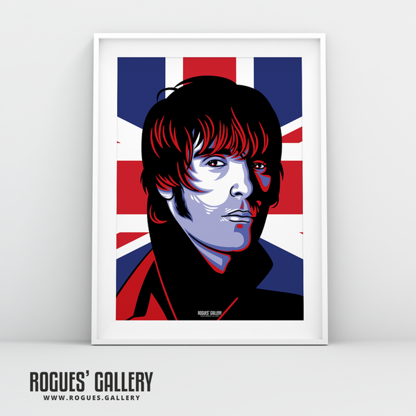 Liam Gallagher Oasis Union Jack art print rock poster edit A3 edit