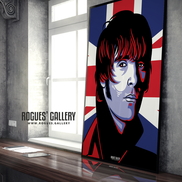Liam Gallagher Oasis Union Jack art print rock poster edit A1  drugs