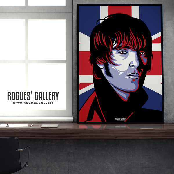 Liam Gallagher Oasis Union Jack art print rock poster edit A1  edit