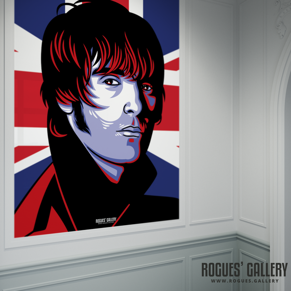 Liam Gallagher Oasis Union Jack art print rock poster edit A10 poster massive