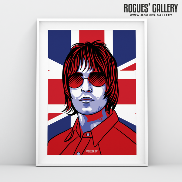 Liam Gallagher Oasis Union Jack art print rock poster edit A13 split