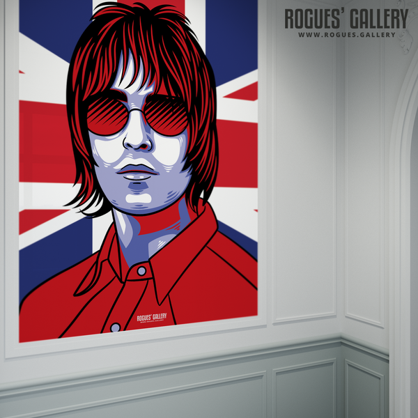 Liam Gallagher Oasis Union Jack art print rock poster edit A1 