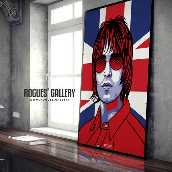 Liam Gallagher Oasis Union Jack art print rock poster edit A0 reform