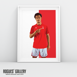 Loic Bade Nottingham Forest A3 print