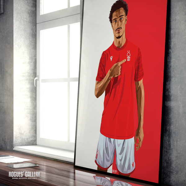 Loic Bade Nottingham Forest A1 print
