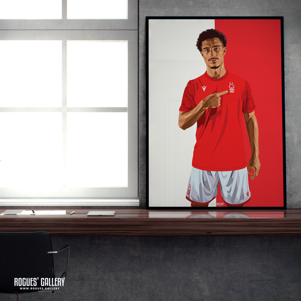 Loic Bade Nottingham Forest A2 print