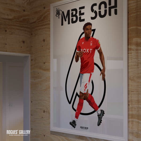 Loic Mbe Soh Nottingham Forest defender A0 print