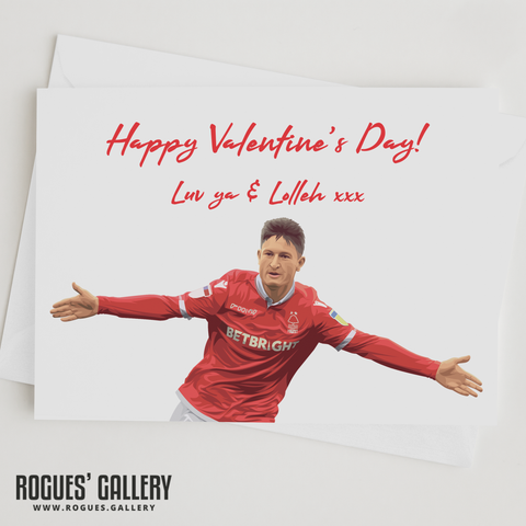 Joe Lolley Valentine's Day Card Lolleh NFFC Nottingham Forest