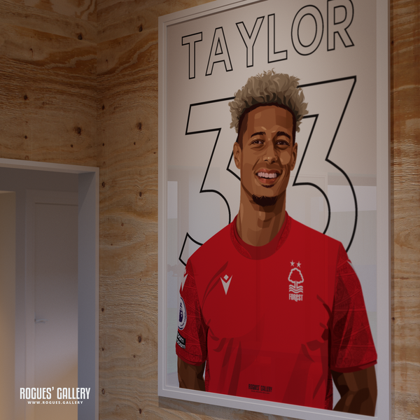 Lyle Taylor - Nottingham Forest - A0, A1, A2 or A3 Premier League Name & Number Prints