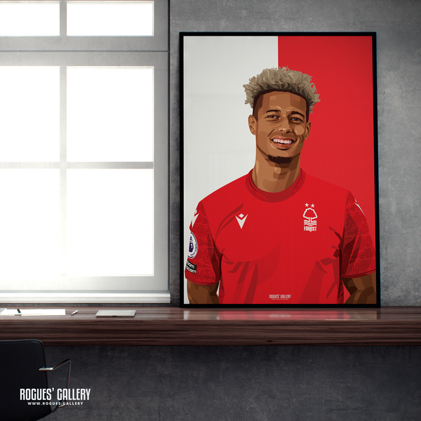 Lyle Taylor - Nottingham Forest - Signed A3 Red & White Prints