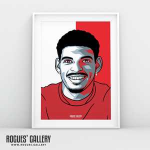 Morgan Gibbs-White GBTL portrait A3 print Nottingham Forest City Ground
