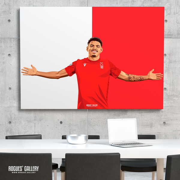 Morgan Gibbs-White - Nottingham Forest - A0, A1, A2 or A3 Red & White Prints