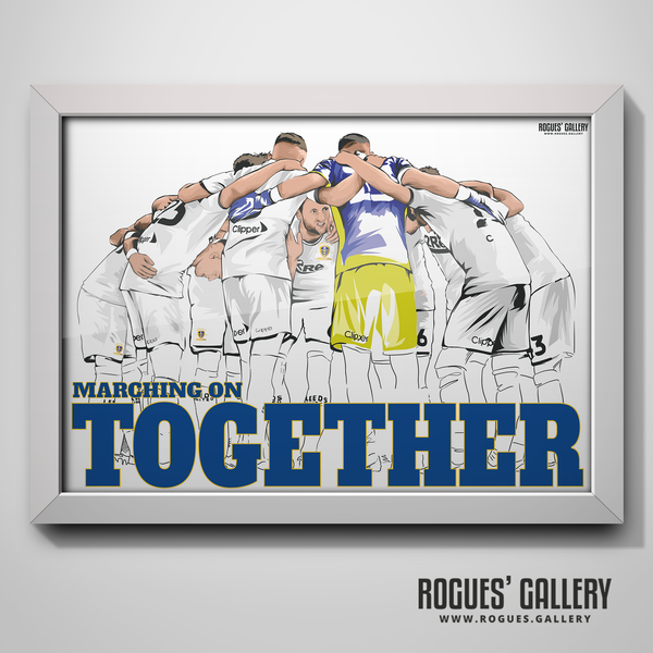 Leeds United LUFC Marching On Together Print poster A3 Promotion Liam Cooper
