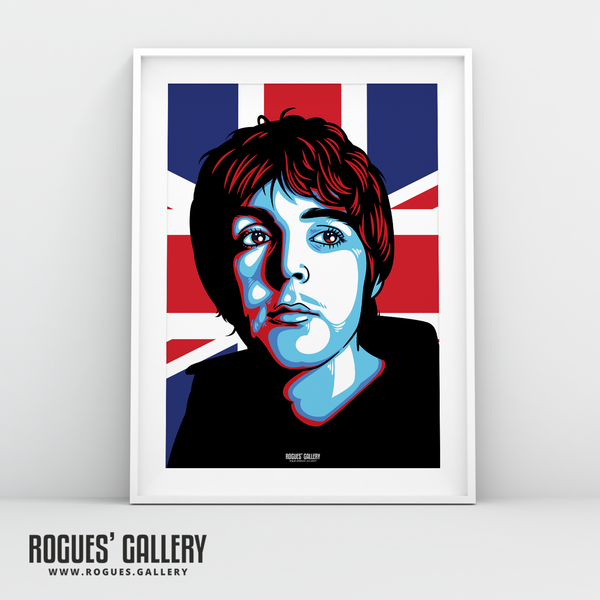 Paul McCartney The Beatles A3 art print union jack