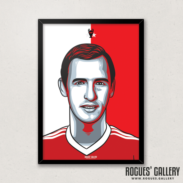 John McGovern Nottingham Forest captain winner cup midfielder A3 print art edits