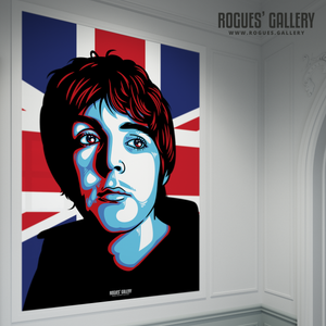 Paul McCartney The Beatles A0 huge large poster union jack