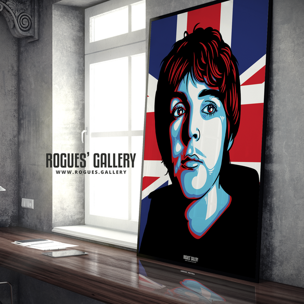 Paul McCartney The Beatles A1 huge large poster union jack