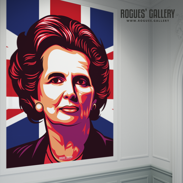 Margaret Thatcher UK PM Woman first huge poster
