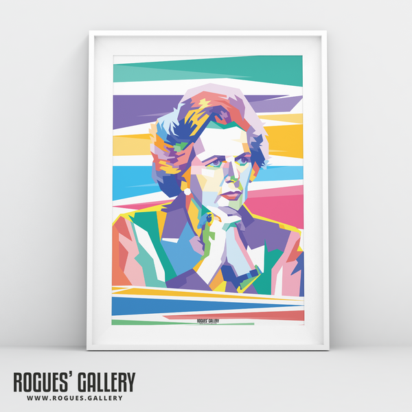 Margaret Thatcher colourful print PM Tory Prime Minister Maggie portrait A3 print