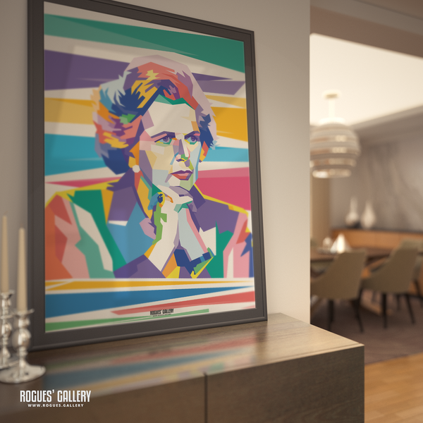 Margaret Thatcher colourful print PM Tory Prime Minister Maggie portrait large picture