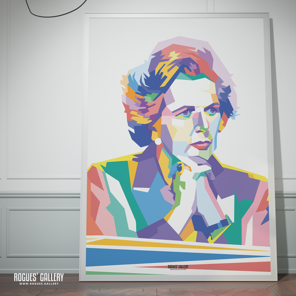 Margaret Thatcher colourful print PM Tory Prime Minister Maggie portrait A0 print