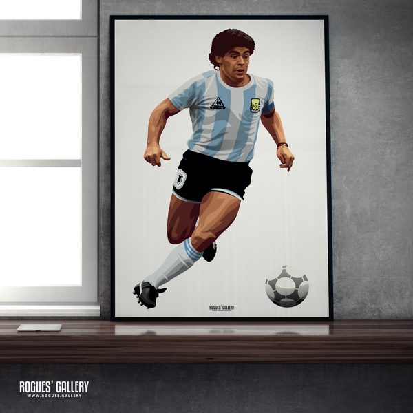 Diego Maradona Argentina 10 shirt greatest A1 print RIP dead