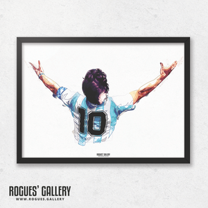 Hail Maradona A3 print Argentina 10 shirt greatest hand of God A3