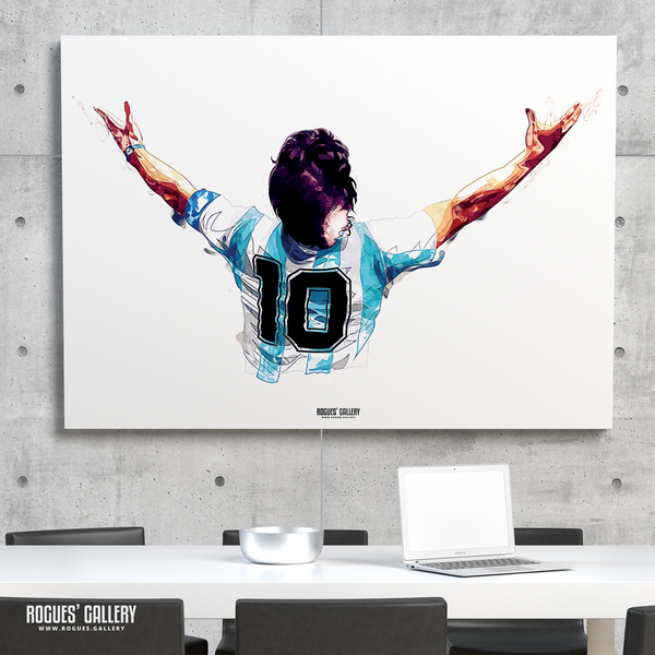 Hail Maradona A3 print Argentina 10 shirt greatest hand of God A1