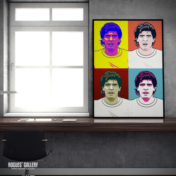 Diego Maradona pop art Argentina greatest A1 print RIP dead