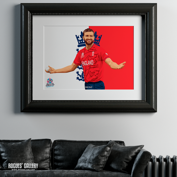 Mark Wood England cricketer T20 World Champion pace bowler poster