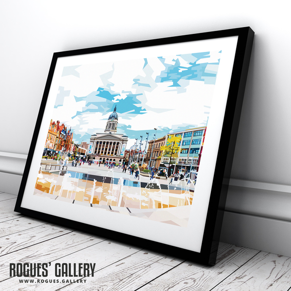 Market Square - Nottingham - A3, A2, A1 or A0 Sized Prints - 2 versions available