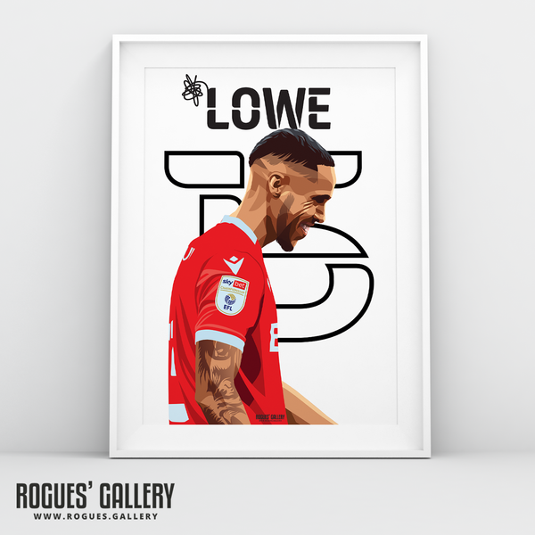 Max Lowe Nottingham Forest wing back name and number 15 A3 print 