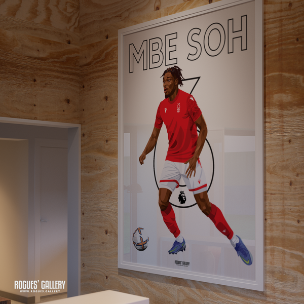 Loic Mbe Soh Nottingham Forest A0 print centre back