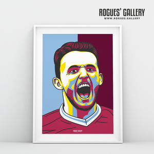John McGinn Aston Villa FC Captain AVFC midfielder A3 art print design edit