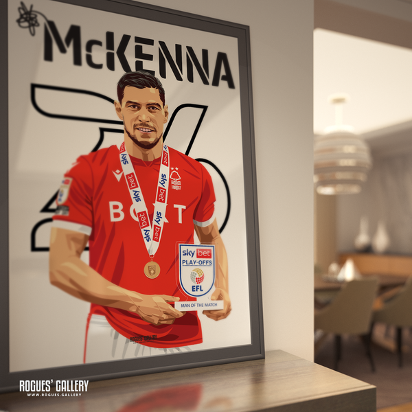Scott McKenna Playoffs Nottingham Forest defender A0 print Man of the match
