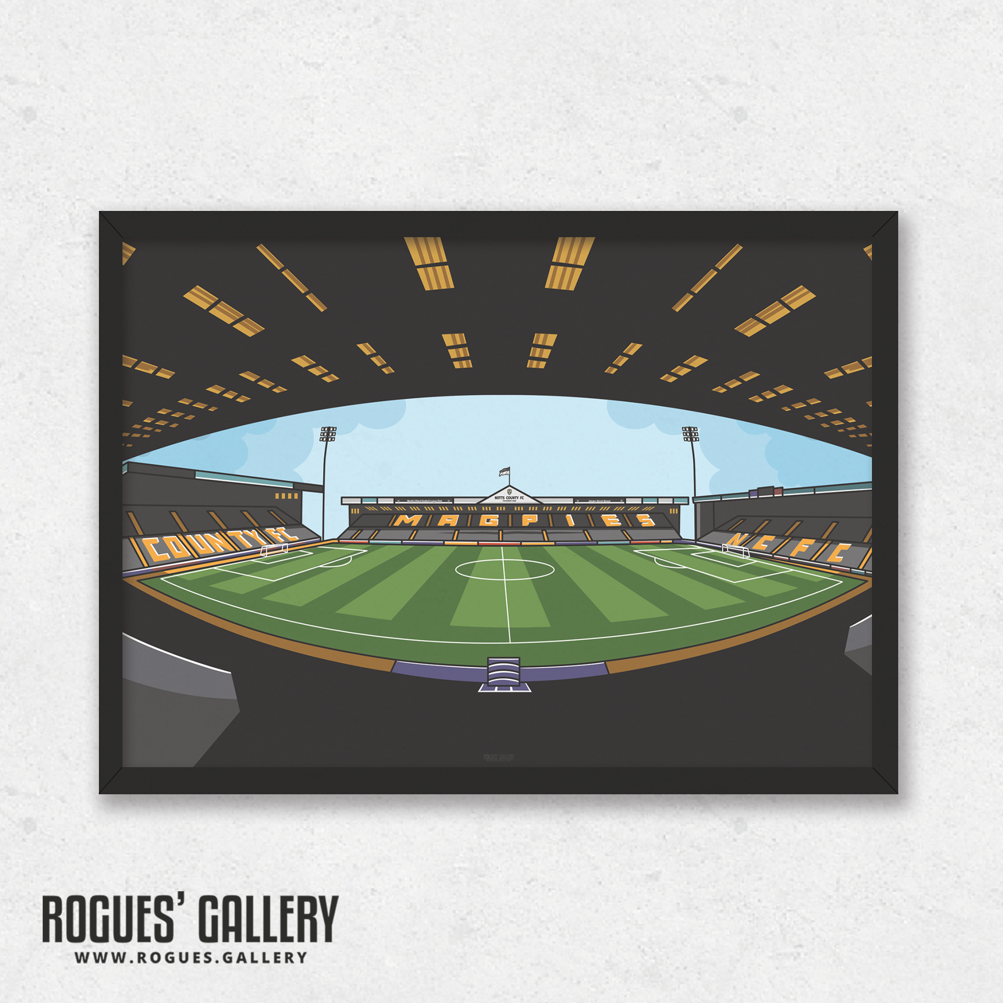 Meadow Lane Notts County FC Home Oldest Football League Club The Magpies A3 art print